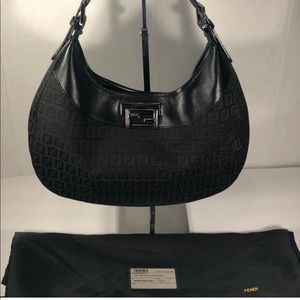 FENDI ZUCCHINO CLIP HOBO Black